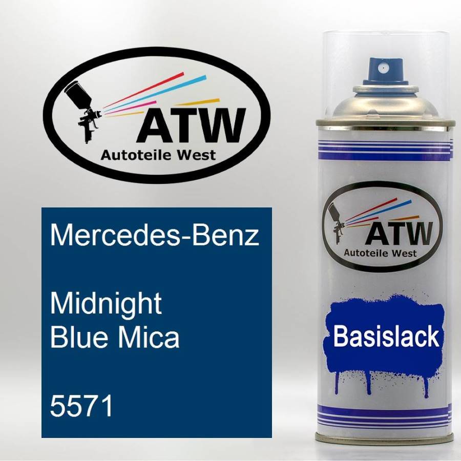 Mercedes-Benz, Midnight Blue Mica, 5571: 400ml Sprühdose, von ATW Autoteile West.